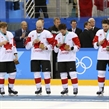 GANGNEUNG, SOUTH KOREA - FEBRUARY 24: Canada's Karl Stollery #3, Chris Lee #4, Chay Genoway #5 and Gilbert Brule #7 admiring their bronze medals following a 6-4 bronze medal game win against the Czech Republic at the PyeongChang 2018 Olympic Winter Games. (Photo by Andre Ringuette/HHOF-IIHF Images)

